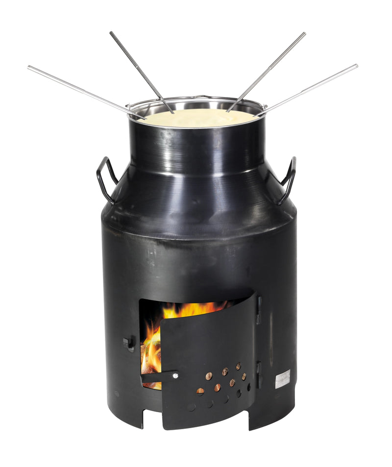 Fondue- und Grillofen Outdoor Milchbotte 6 lt. schwarz