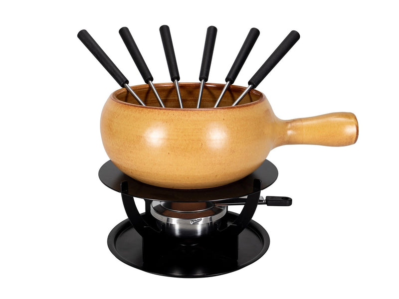 Käsefondue Set "Bombata-Brown" braun Terracotta 9-teilig